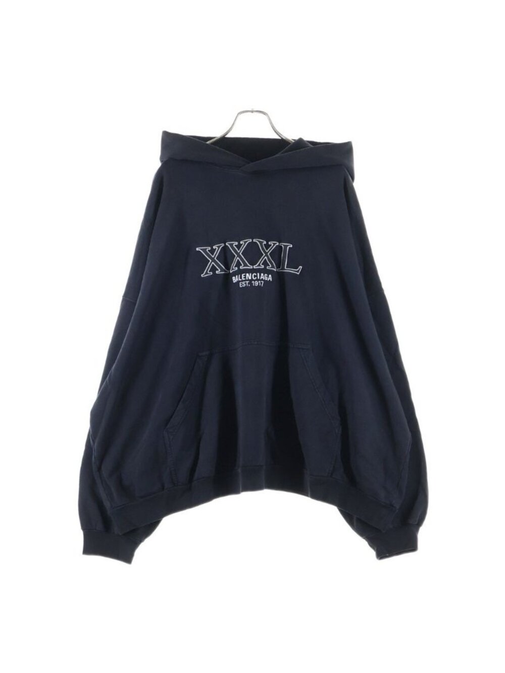 Balenciaga Hoodie Logo Embroidery Pullover Black